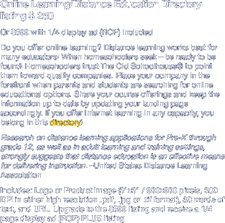 Online Learning/Distance Education Directory listing